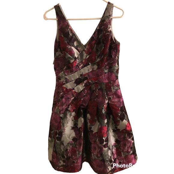 White House Black Market Sleeveless Embellished Dress Size 8 Purple Grey Fuchsia - Picture 2 of 6